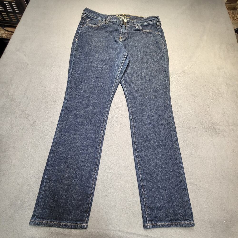 Old Navy Jeans Womans 12 Blue Sweetheart Straight Leg Distressed Stretch